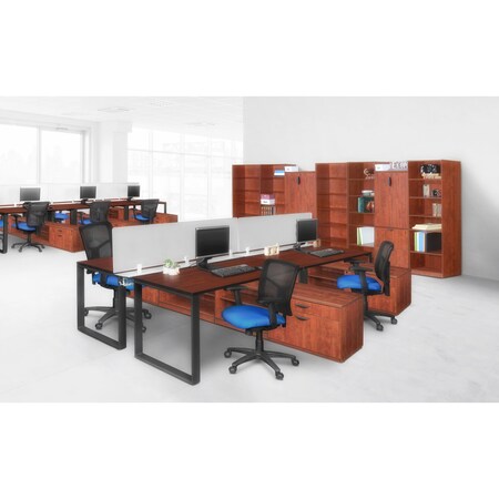 Regency Structure Benching Systems, 130 D X 45 H, 66 W X Wood, Metal, Cherry STBSPD6624LCCHBK